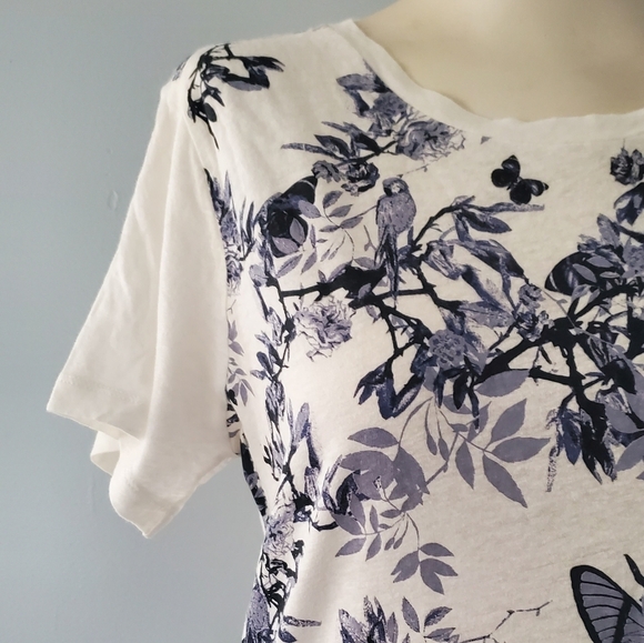 J. Crew Butterfly and Floral Print Tee Shirt - Picture 5 of 8